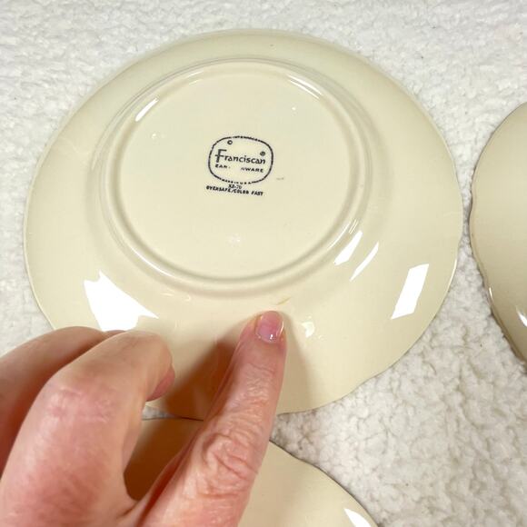 Franciscan Desert Rose plates lot(6)Salad 8" (4) saucers 5.75" (2) USA vintage - Picture 4 of 5